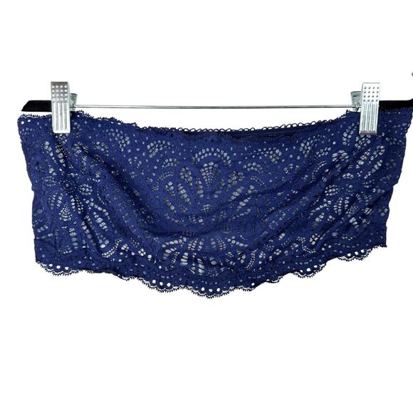 Victoria's Secret Other - Victoria Secret Navy Blue Dream Angels strapless Bralette Lace Size Large